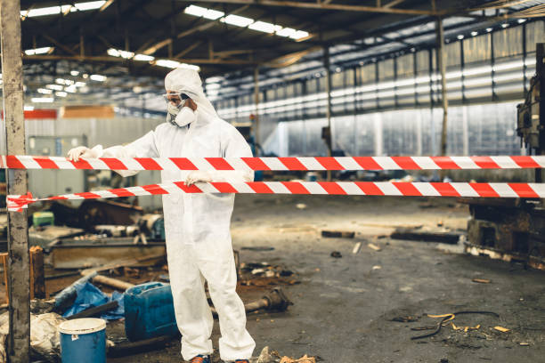 Professional Biohazard Cleanup technician working in Trenton, OH